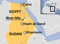A map showing the location of key Nubian/Kushite sites
