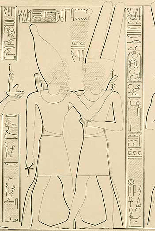 Temple relief depicting Pharaoh Takelot II of Egypt
