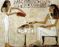 Ancient Egyptians drinking wine
