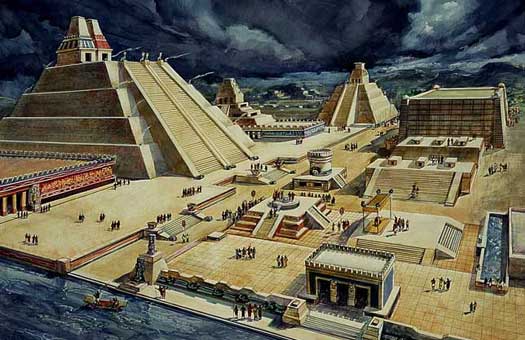Artist's recreation of Tenochtitlan