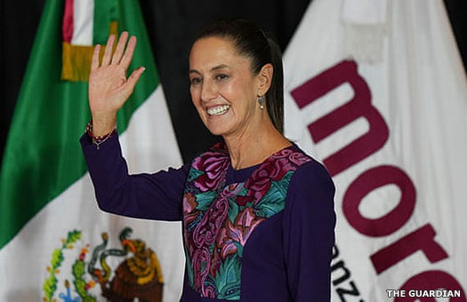 President Claudia Sheinbaum of Mexico on the evening of her election victory in 2024