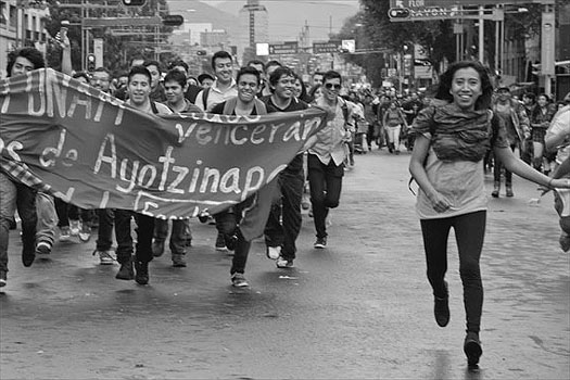 Students prior to the Tlatelolco Massacre in Mexico