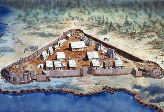 Jamestown colony painting