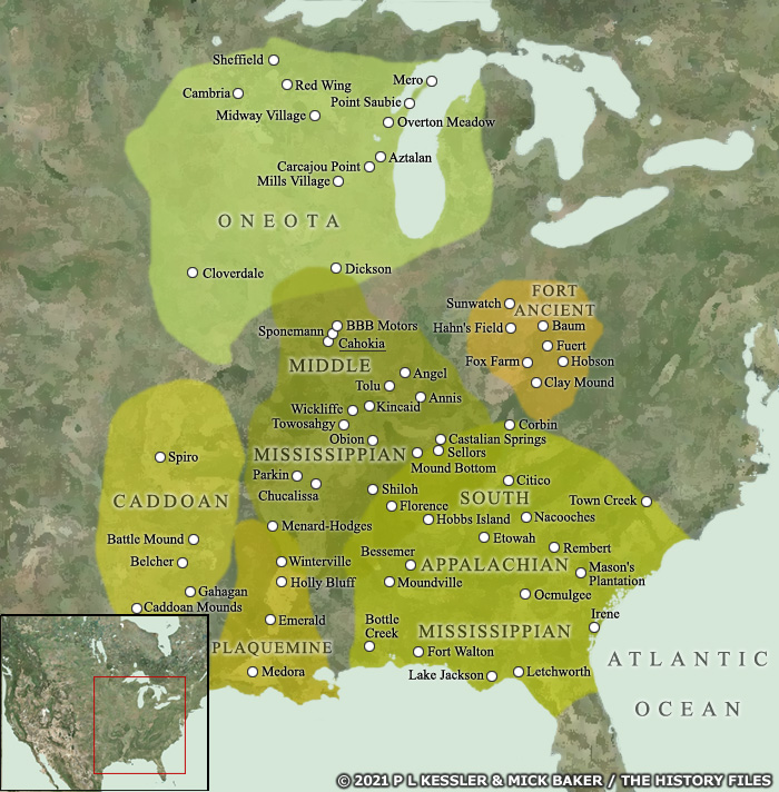 Map of Mississippian culture