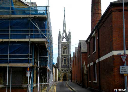 Long view of St Mary of Charity from Abbey Street, Faversham, Kent