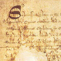 Close up of the Declaration of Arbroath
