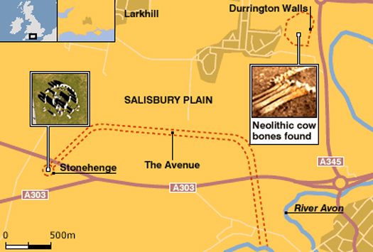 Map of Stonehenge finds