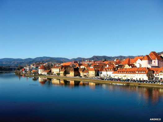 River Drava at Maribor, Slovenia