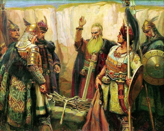 Qaghan Koubrat of Great Bulgaria and his warrior sons