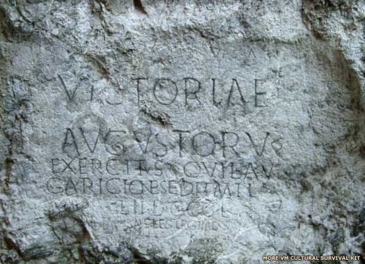 Trenčín castle inscription