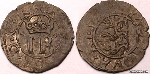 Swedish coin of the duchy of Estonia