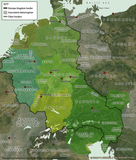 Map of Germany AD 962