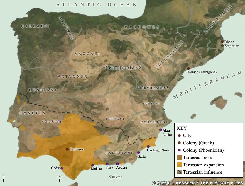 Map of Tartessian Culture 600 BC