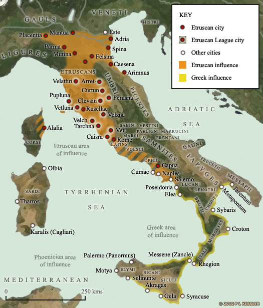 Map of Italy 800-400 BC