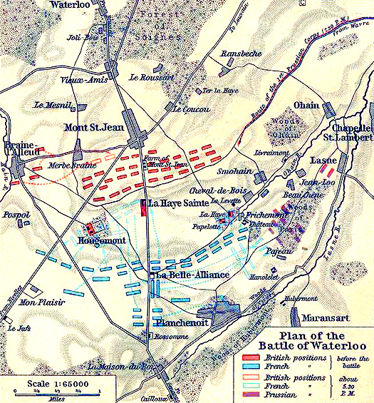 Map of the Battle of Waterloo