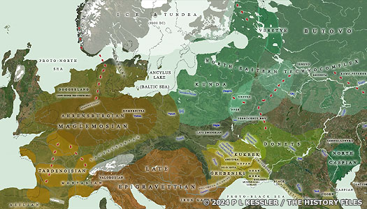 Map of Mesolithic Europe 8000 BC