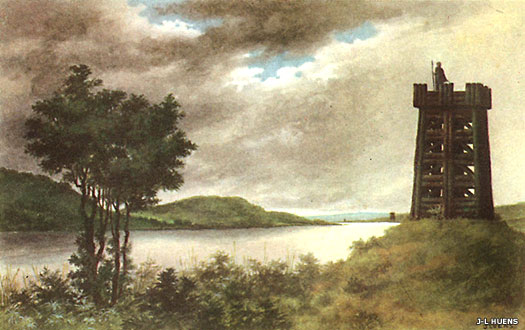 Wooden tower on the limes along the Rhine