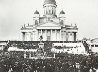 Senate Square in Helsinki during the Russian strike of 1905