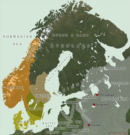 Map of Scandinavia AD 1000
