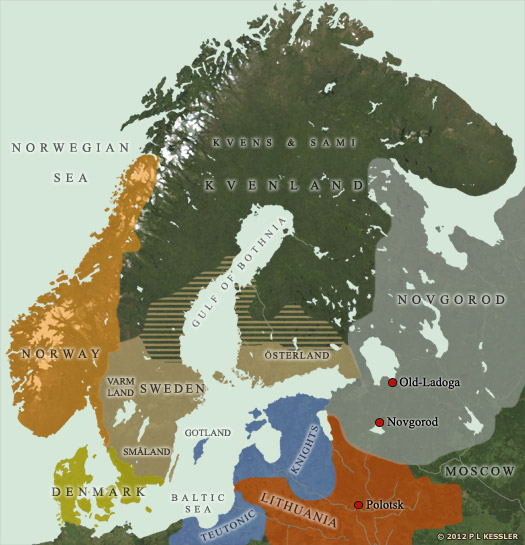 Map of Scandinavia AD 1300