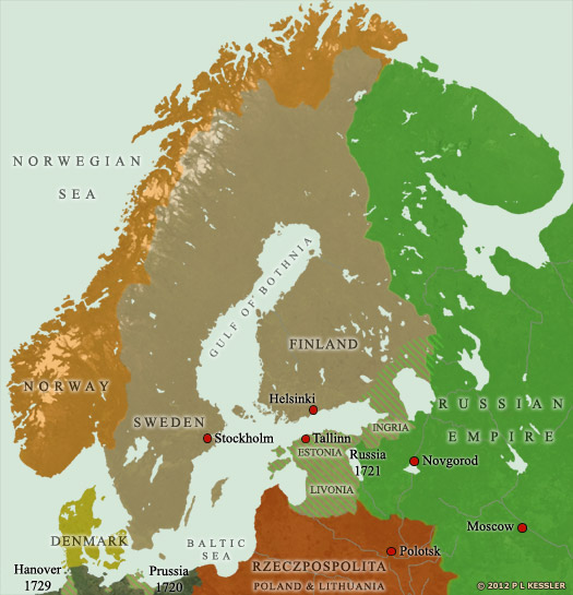 Map of Scandinavia AD 1721