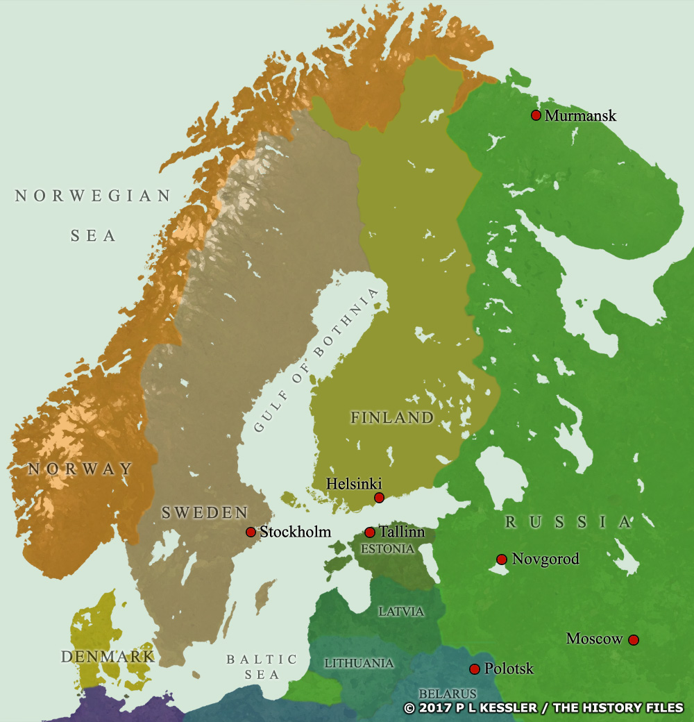 Map of Scandinavia AD 2017