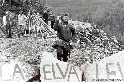 Sámi protest against the 1978 hydroelectric dam construction in Norway