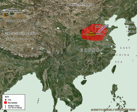 Map of Xia China c.2000 BC