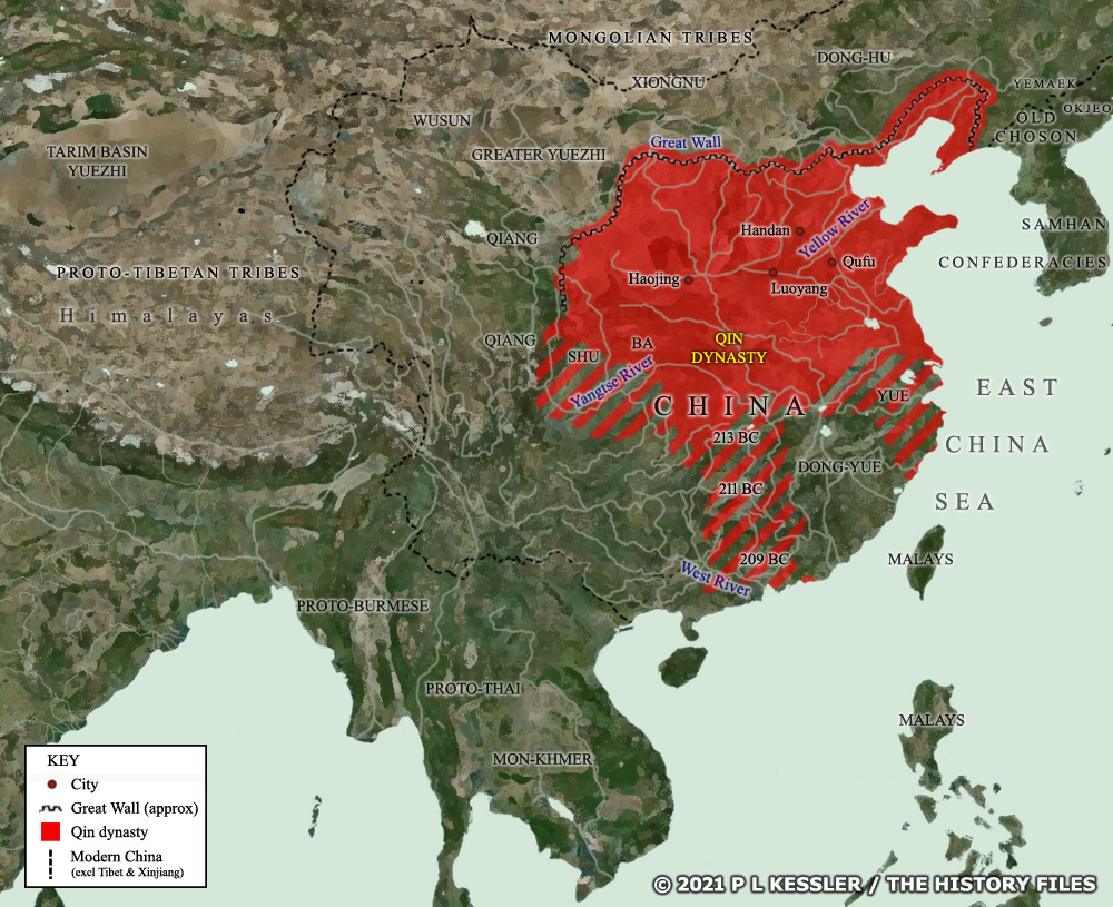 Map of Qin China 221-209 BC