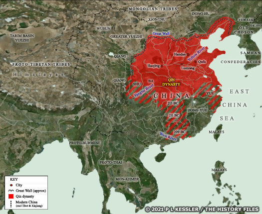Map of Qin China 221-209 BC