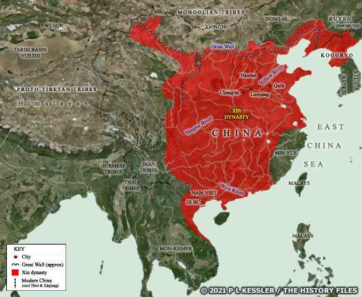 Map of Xin China c.AD 9-23
