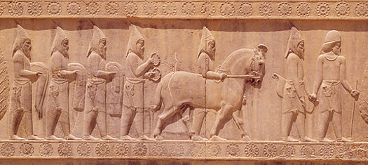 Sakas on a frieze at Persepolis