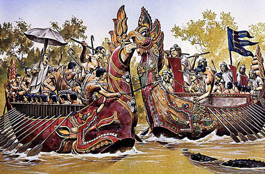 Champa's troops fight Dai Viet's troops