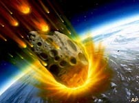 Artist's impression of meteor entering the atmosphere
