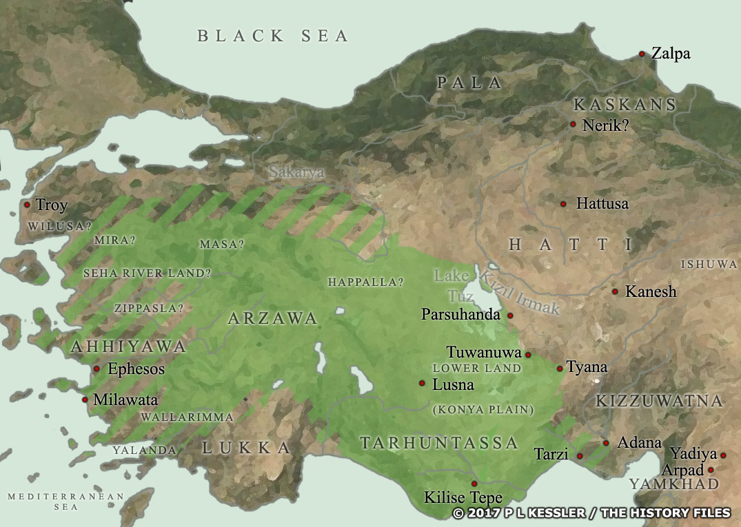 Map of Ancient Anatolia c.1450 BC
