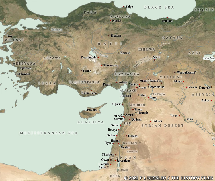 Map of Ancient Anatolia, Syria, and Upper Mesopotamia