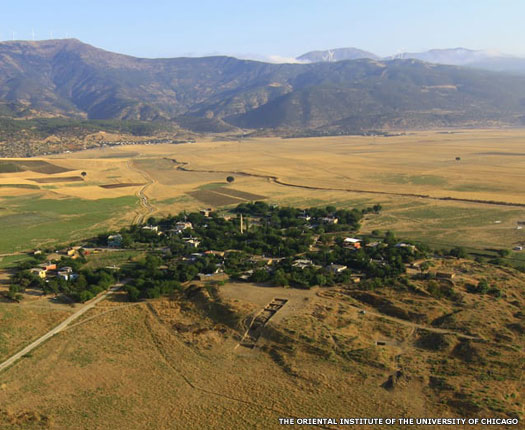 The modern site and village of Zincirli in Turkey