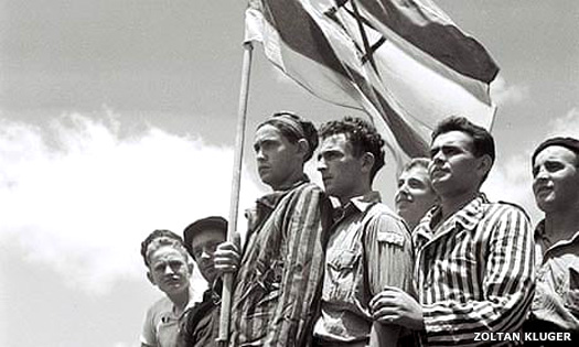 Jewish ex-prison camp survivors at Haifa in 1945