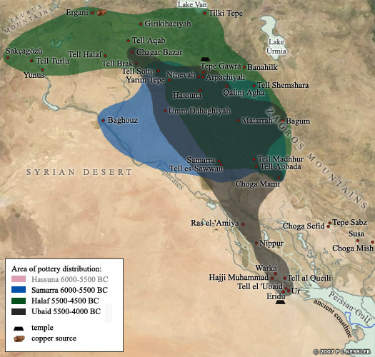 Map of the Ubaid Culture in Mesopotamia