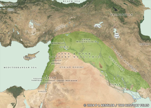 Map of the Fertile Crescent of the Neolithic
