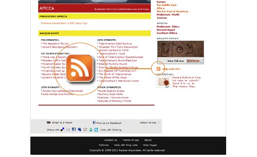 RSS icon on The History Files index page
